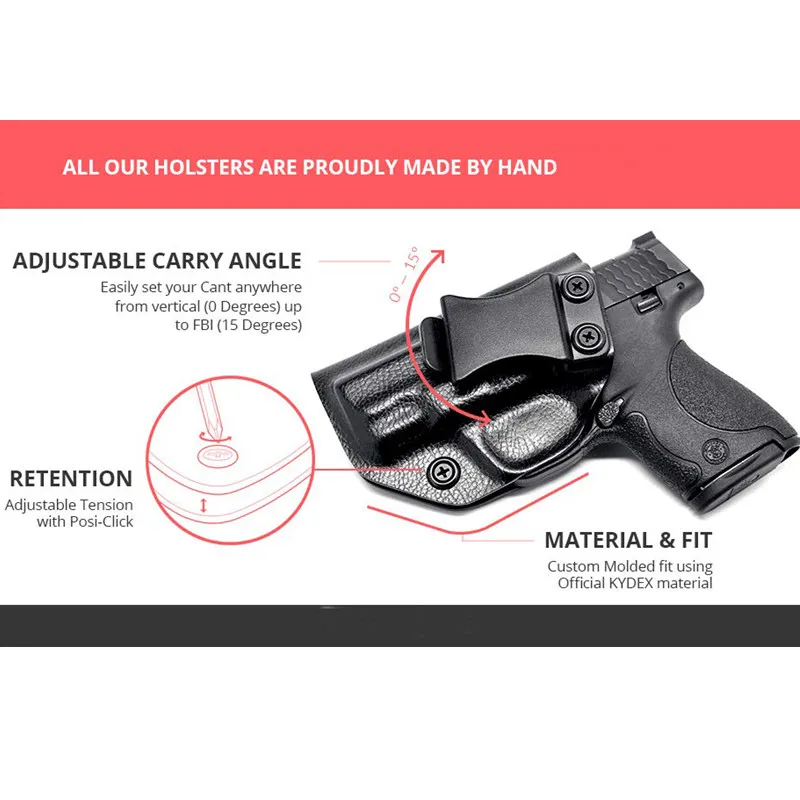 Carbon Fiber Kydex Inside Waistband Holster For Walther P99 IWB Case Pant Belt Clip Concealed Carry Concealment Cross Draw