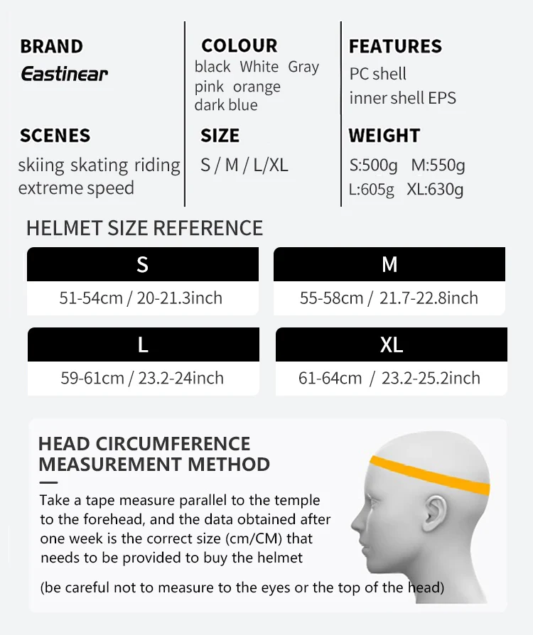 Eastinear's New Lightweight All-in-one Goggles Ski Helmet Men's and Women's Children's Outdoor Skiing and Snowboarding Equipment