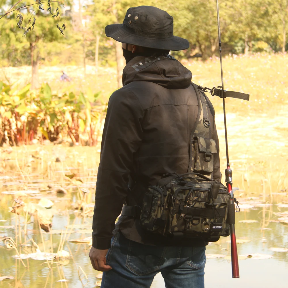 Hunting Shoulder Backpack,Sling Fishing Tackle Bag Outdoor Fishing Storage Pack