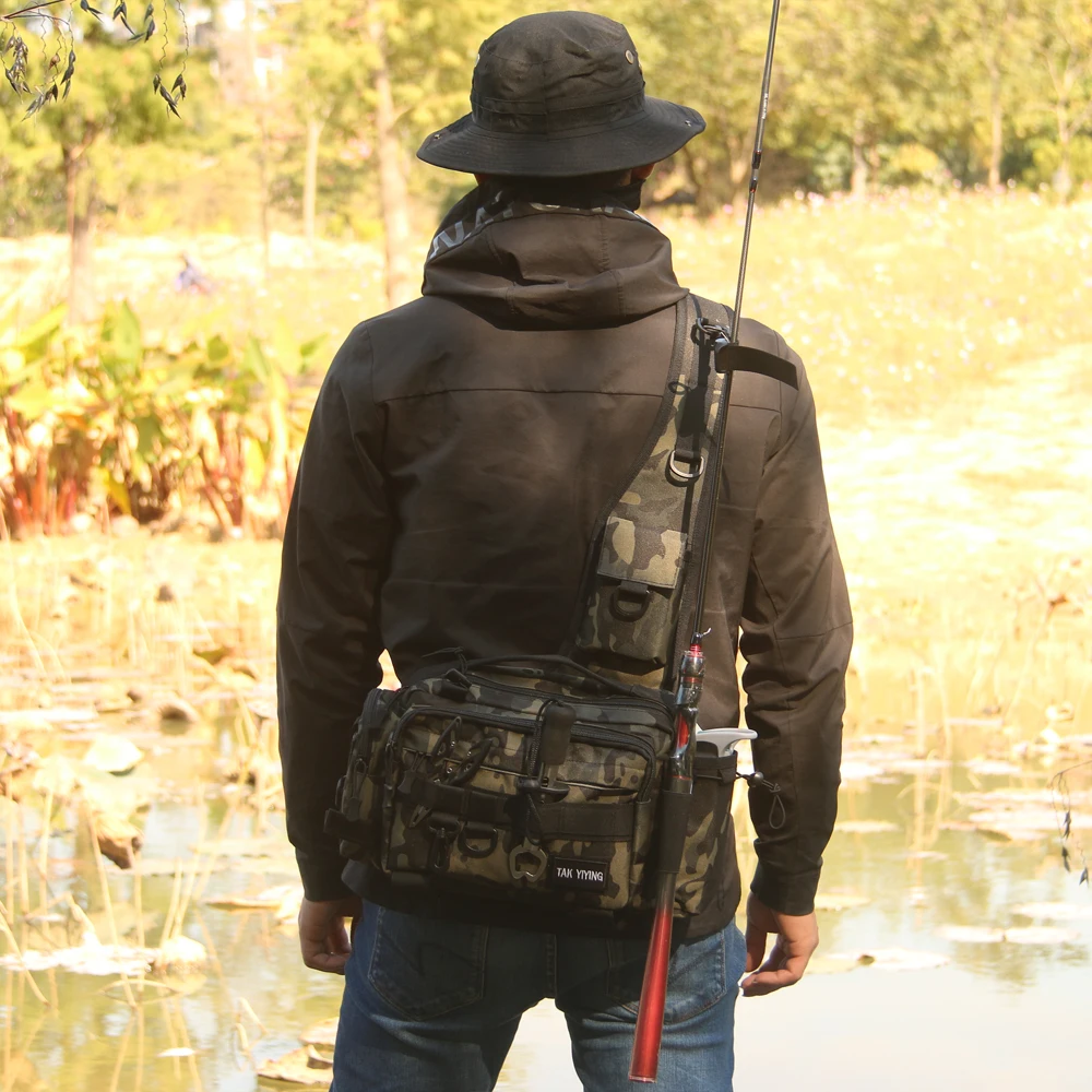 Hunting Shoulder Backpack,Sling Fishing Tackle Bag Outdoor Fishing Storage Pack