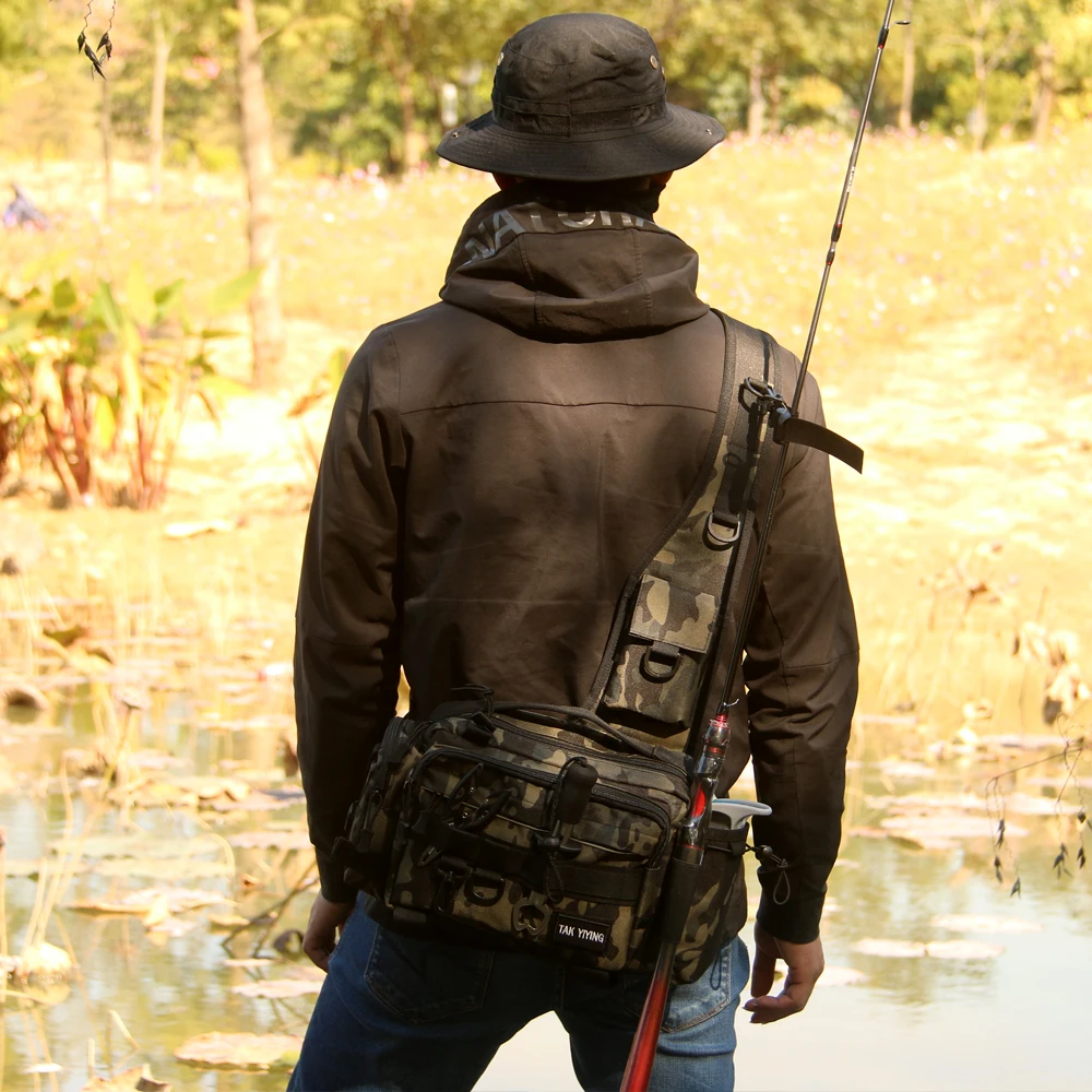 Hunting Shoulder Backpack,Sling Fishing Tackle Bag Outdoor Fishing Storage Pack