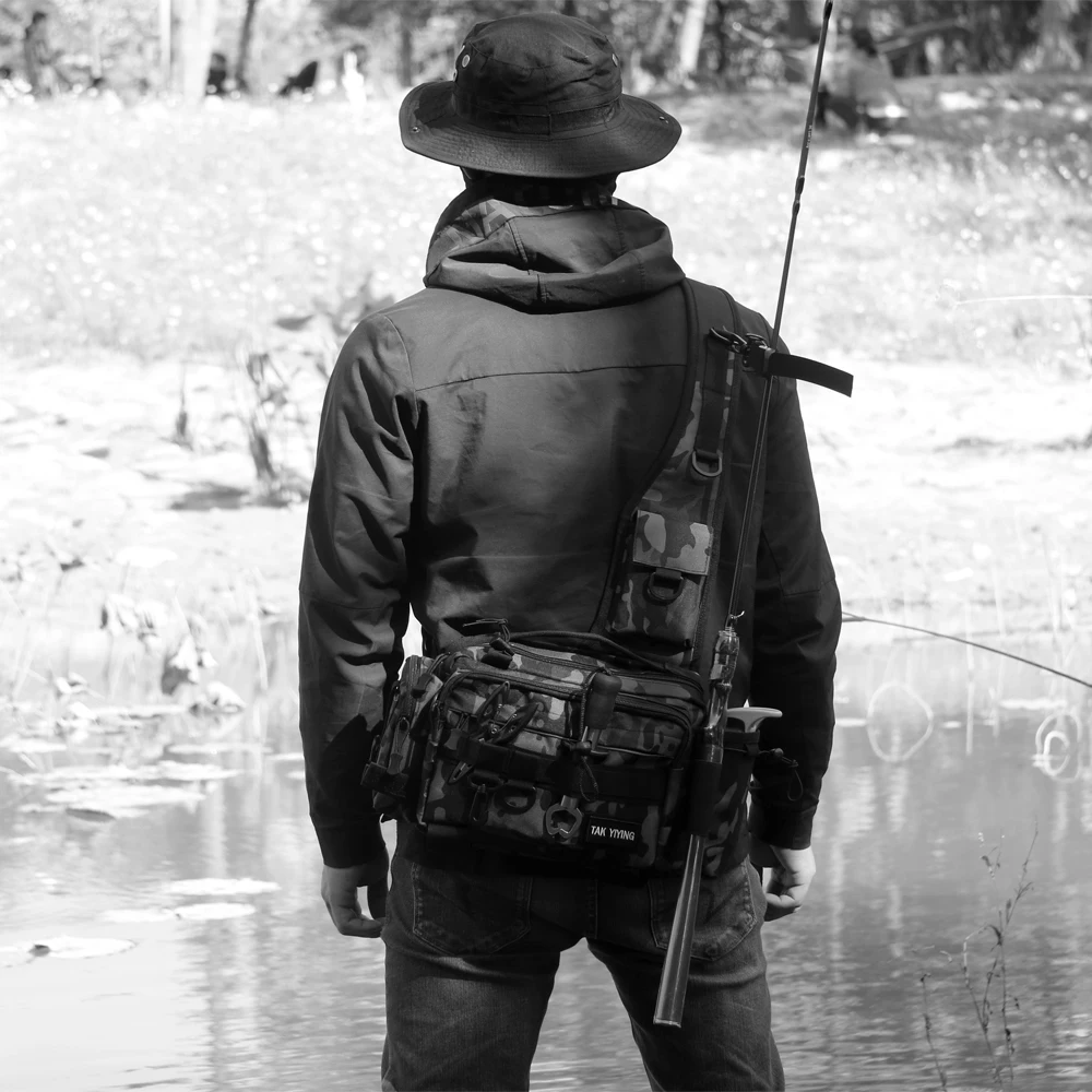 Hunting Shoulder Backpack,Sling Fishing Tackle Bag Outdoor Fishing Storage Pack