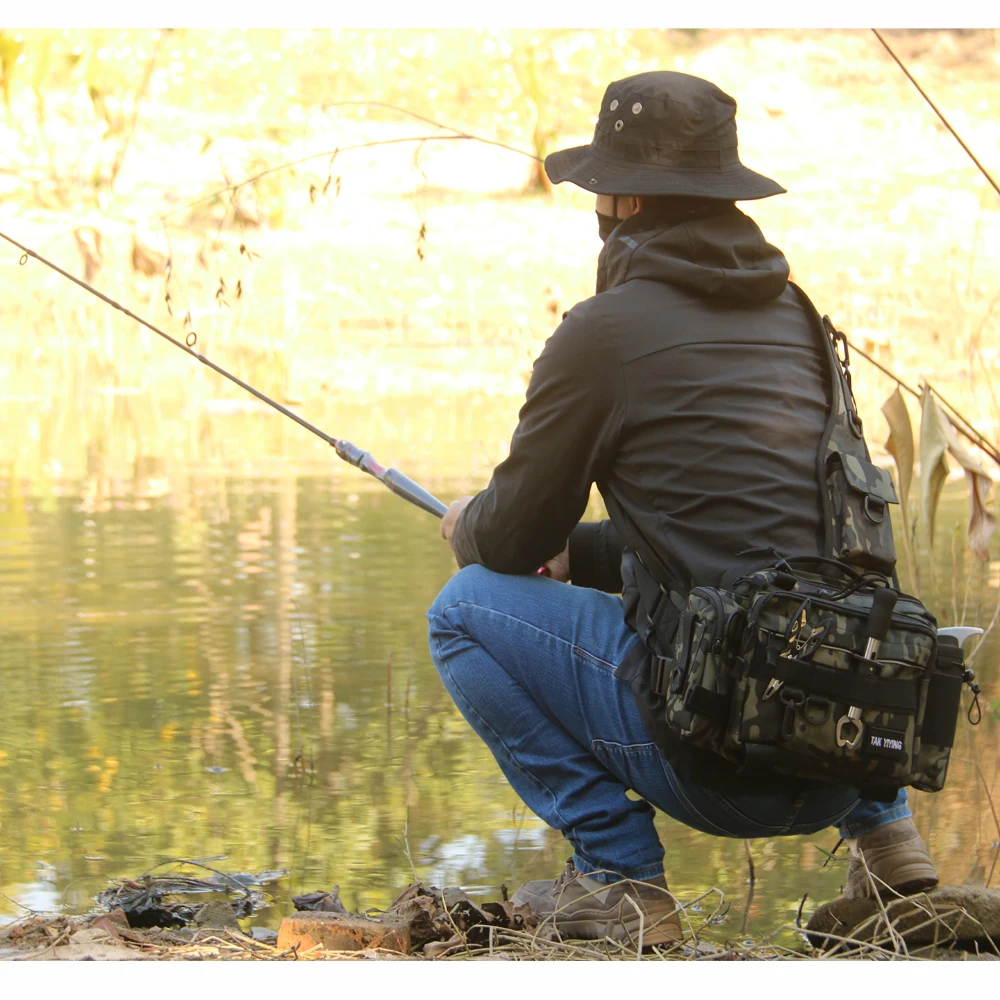 Hunting Shoulder Backpack,Sling Fishing Tackle Bag Outdoor Fishing Storage Pack