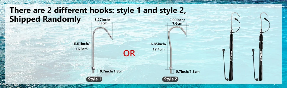 SANLIKE Telescopic Fishing Gaff with Stainless Fish Spear Hook Gripper No Slip Ruber Handle Outdoor Fishing Tackle Accessory