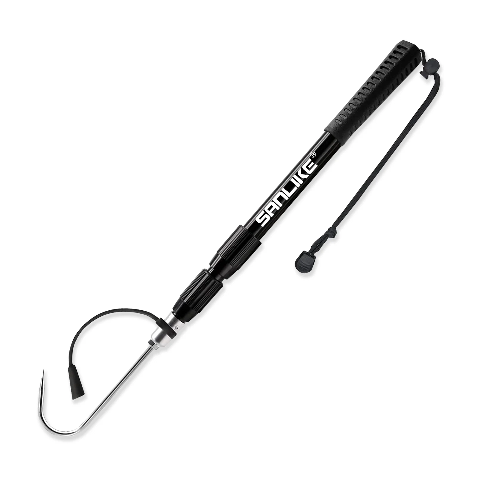 SANLIKE Telescopic Fishing Gaff with Stainless Fish Spear Hook Gripper No Slip Ruber Handle Outdoor Fishing Tackle Accessory