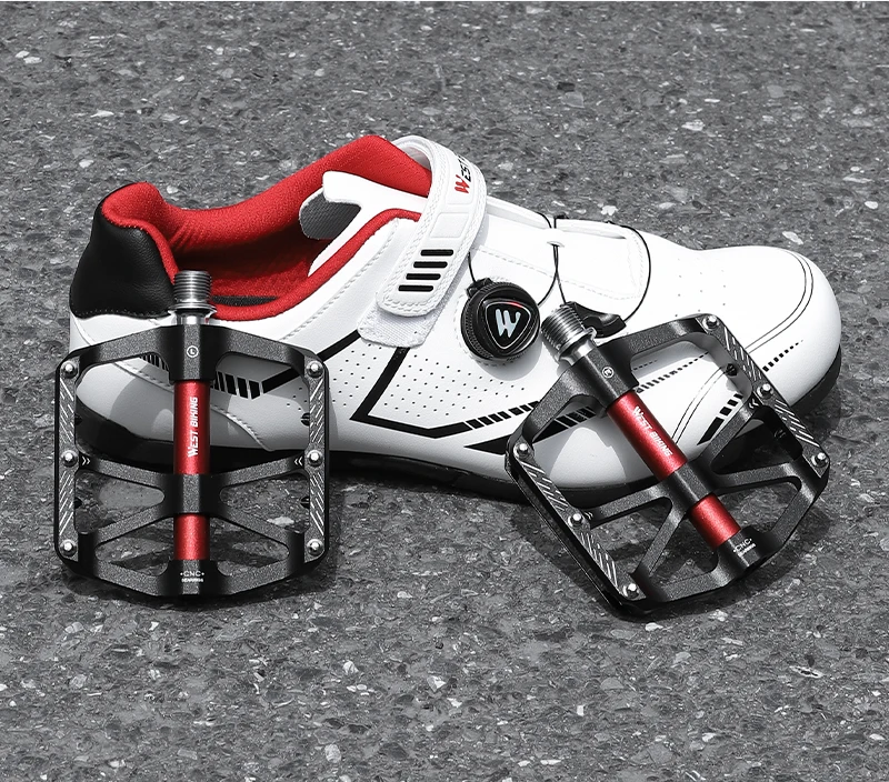 WEST BIKING CNC 3 Bearing Bicycle Pedals Ultralight BMX MTB Road Bike Pedals Non-slip Aluminum Alloy Reflective Cycling Parts