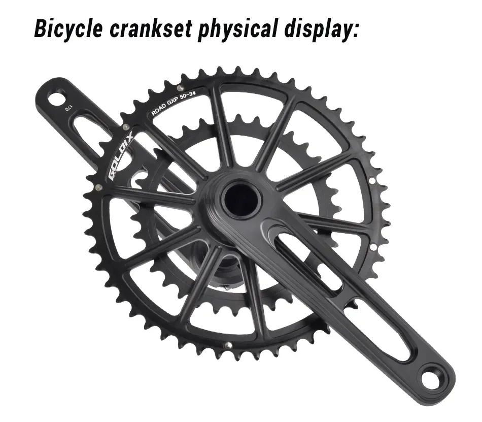 GOLDIX CNC ROAD Cranks Arms Bicycle Crankset BSA BB92 Gravel ROAD Crank 170/175mm Chainring Crown 50-34T for Carbon Fiber Frame