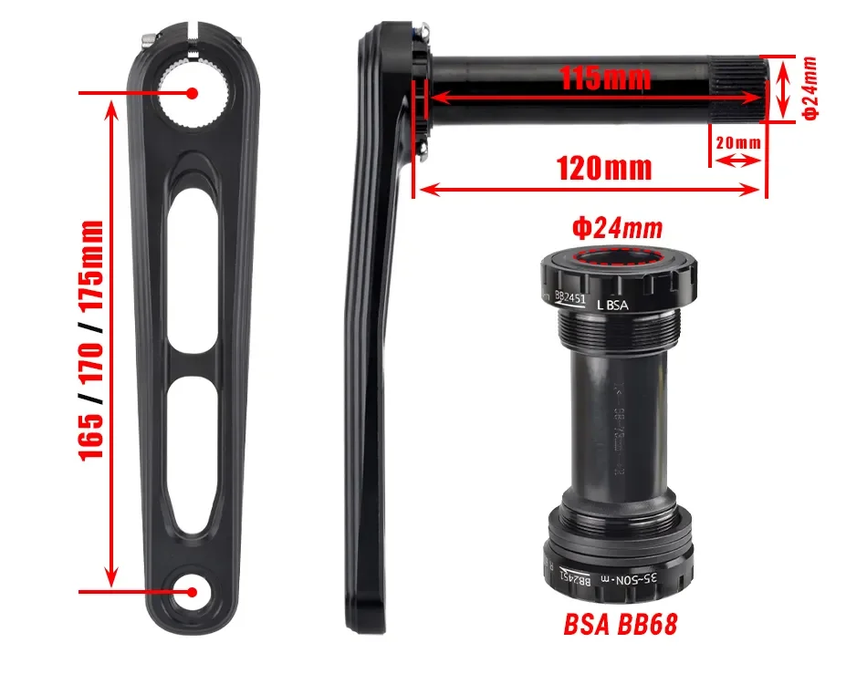 GOLDIX CNC ROAD Cranks Arms Bicycle Crankset BSA BB92 Gravel ROAD Crank 170/175mm Chainring Crown 50-34T for Carbon Fiber Frame
