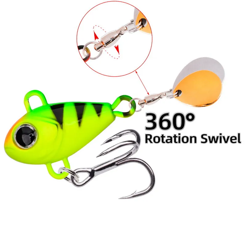20pcs Metal VIB Fishing Lure Spinnerbait 6g 10g 14g 17g 20g 25g Crankbaits VIB Blade Bait 3D Eyes With Treble Hooks