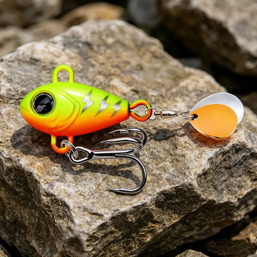 20pcs Metal VIB Fishing Lure Spinnerbait 6g 10g 14g 17g 20g 25g Crankbaits VIB Blade Bait 3D Eyes With Treble Hooks