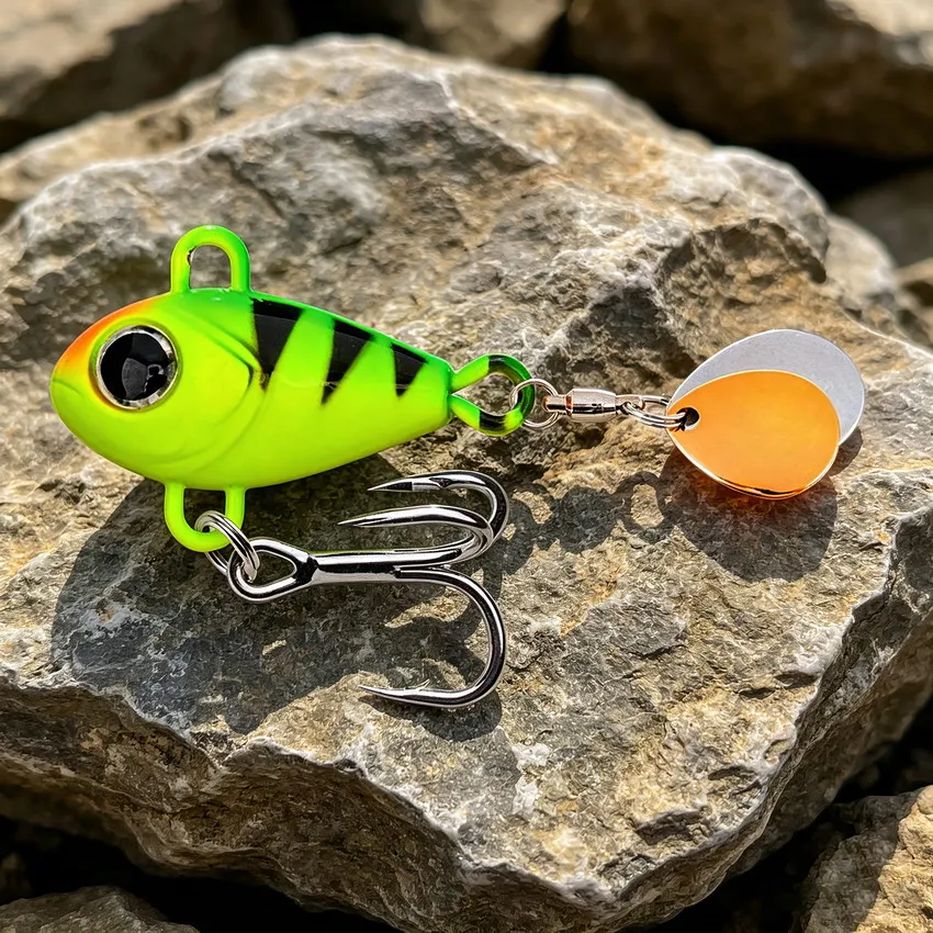 20pcs Metal VIB Fishing Lure Spinnerbait 6g 10g 14g 17g 20g 25g Crankbaits VIB Blade Bait 3D Eyes With Treble Hooks