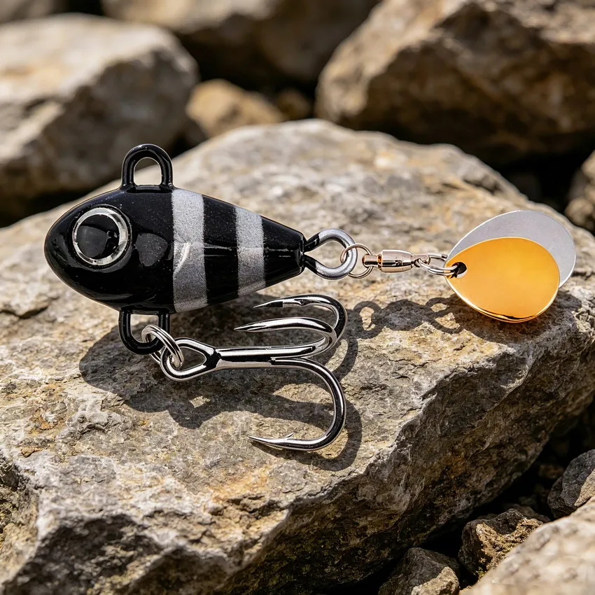 20pcs Metal VIB Fishing Lure Spinnerbait 6g 10g 14g 17g 20g 25g Crankbaits VIB Blade Bait 3D Eyes With Treble Hooks