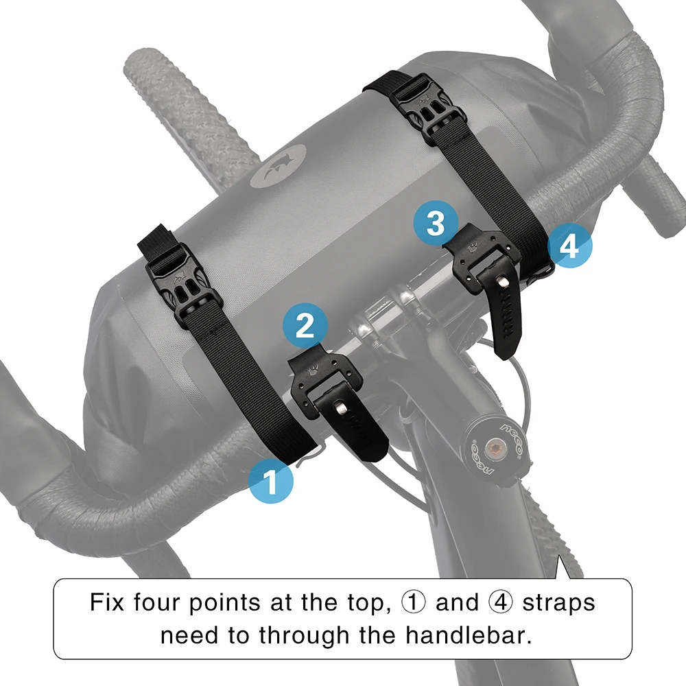 Rhinowalk Bicycle Handlebar Bag 4L/8L/12L Waterproof Front Tube Bag Big Capacity Cycling Commuting Storage Pack Shoulder Bag