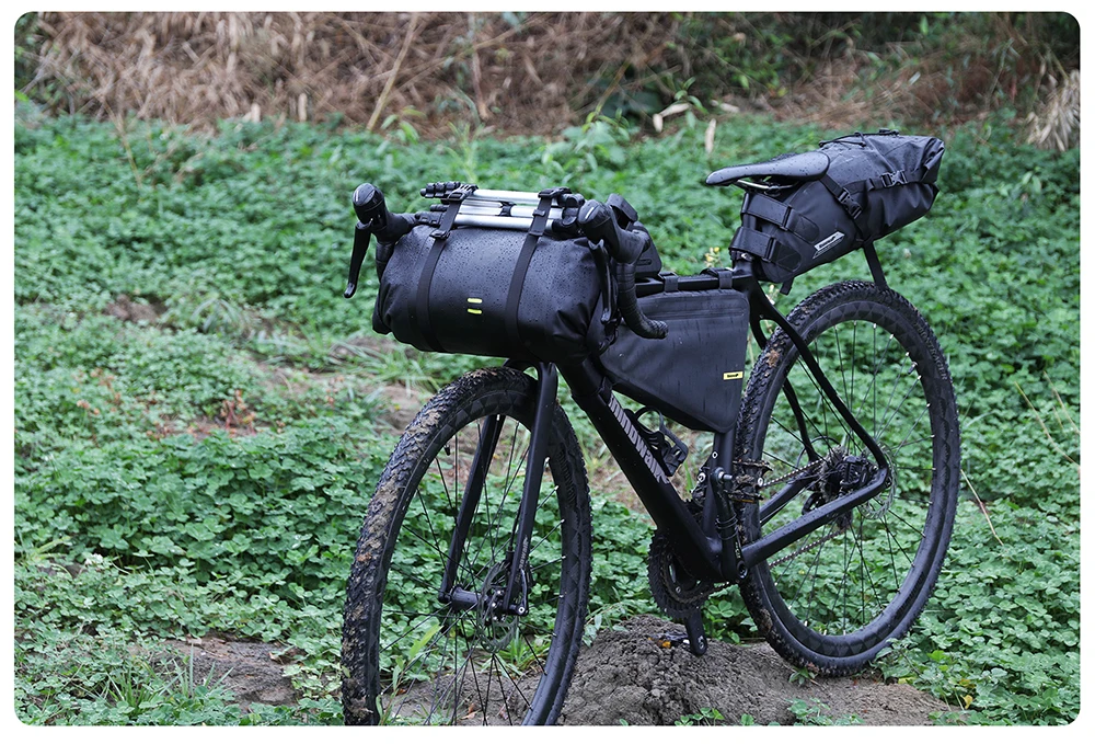 Rhinowalk Bicycle Handlebar Bag 4L/8L/12L Waterproof Front Tube Bag Big Capacity Cycling Commuting Storage Pack Shoulder Bag