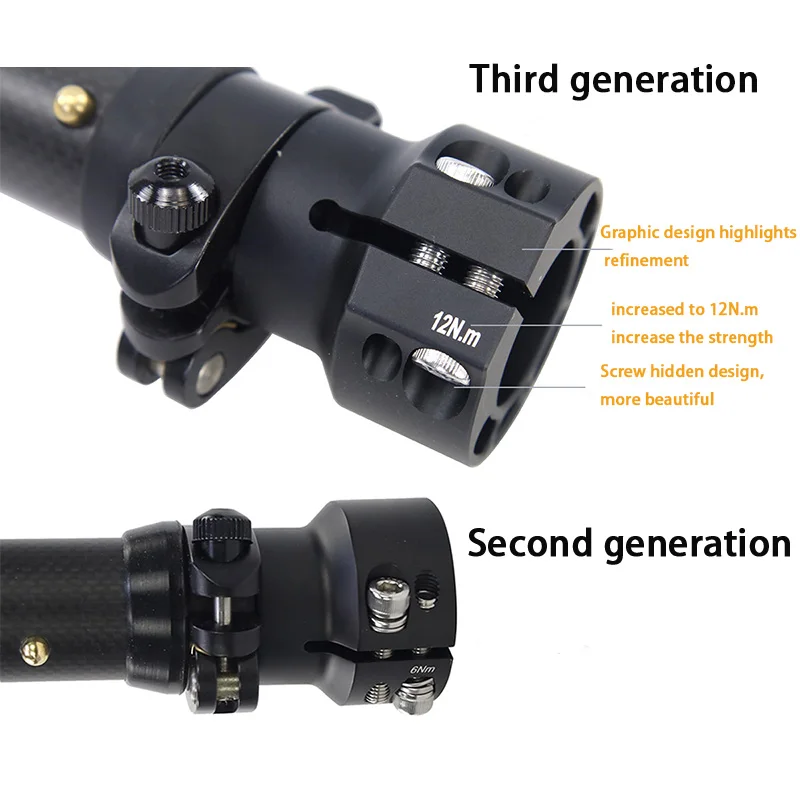 SILVEROCK-Folding Bike Carbon Stem Bike Headtube 28.6mm for FNHON DAHON Folding Bike, Handlebar Stem, 330mm, 350mm, 370mm, 420mm