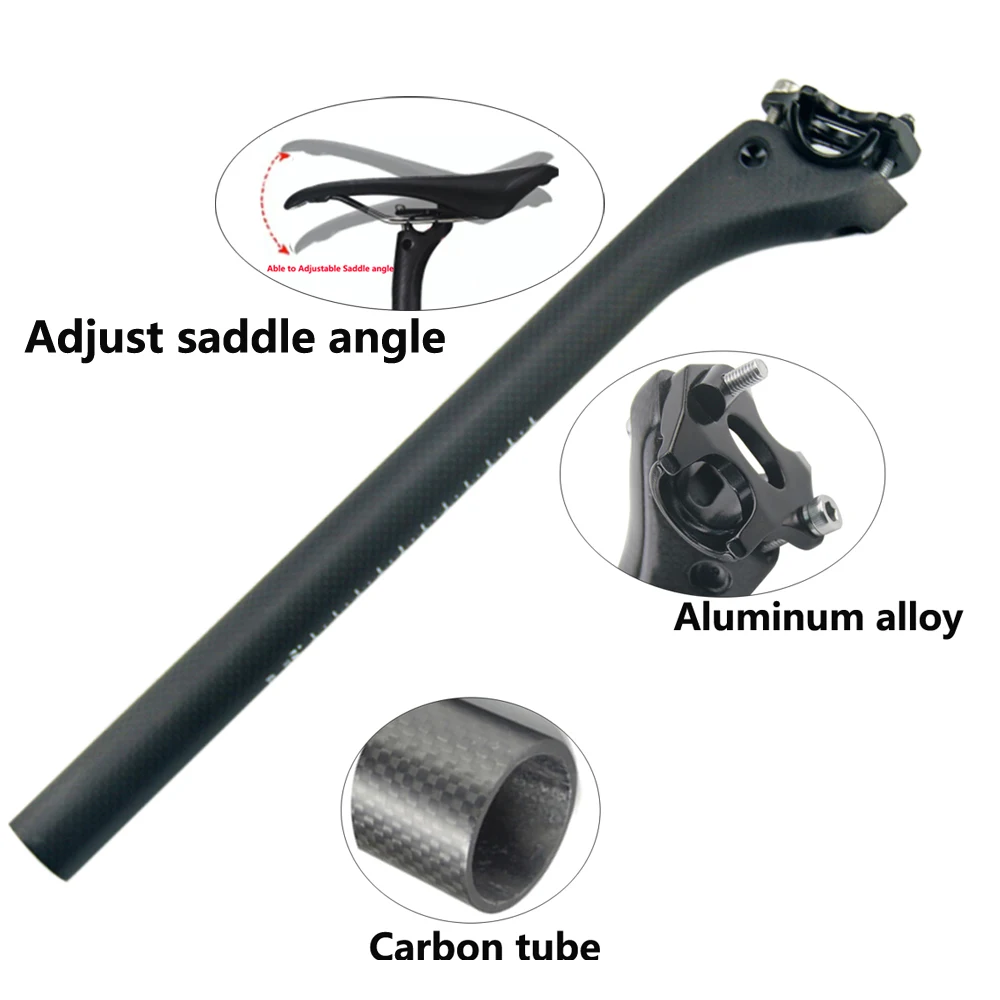 No Logo Carbon MTB Seatpost Bicycle Seat Post Offset 25mm Road Bike Seatpost 25.4/27.2/30.8/31.6mm Mountain Bike Seat Tube