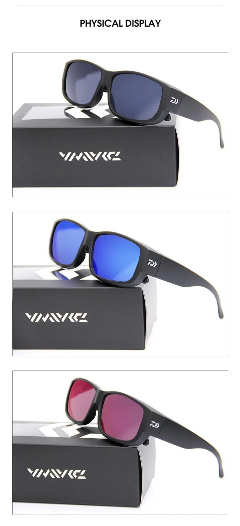 DAIWA Polarized Fishing Glasses Outsports Sunglasses UV protection Anti-blue Light Clearly Vision Cycling Hiking