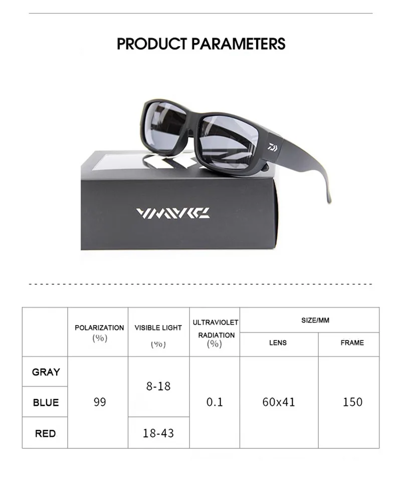 DAIWA Polarized Fishing Glasses Outsports Sunglasses UV protection Anti-blue Light Clearly Vision Cycling Hiking