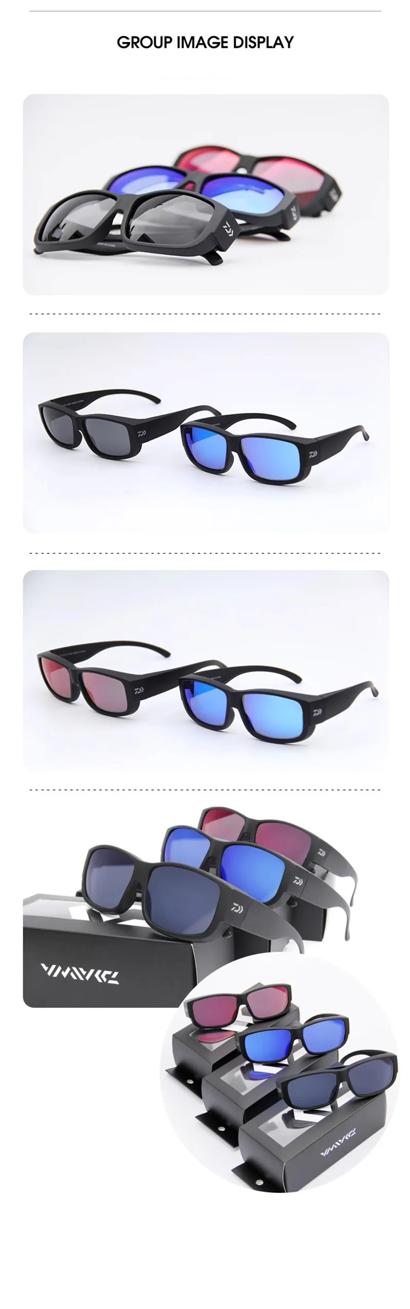 DAIWA Polarized Fishing Glasses Outsports Sunglasses UV protection Anti-blue Light Clearly Vision Cycling Hiking