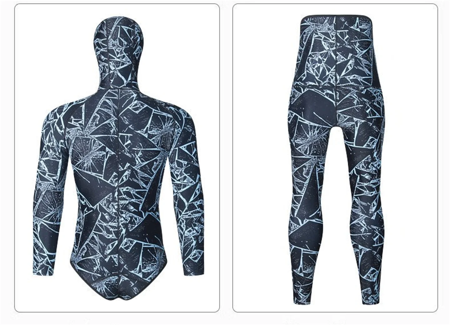 Winter 3MM Neoprene Scuba Spearfishing Hooded Wetsuit Men Two Pieces Separate Set Diving Suit Surfing Deepwater Thermal Swimsuit