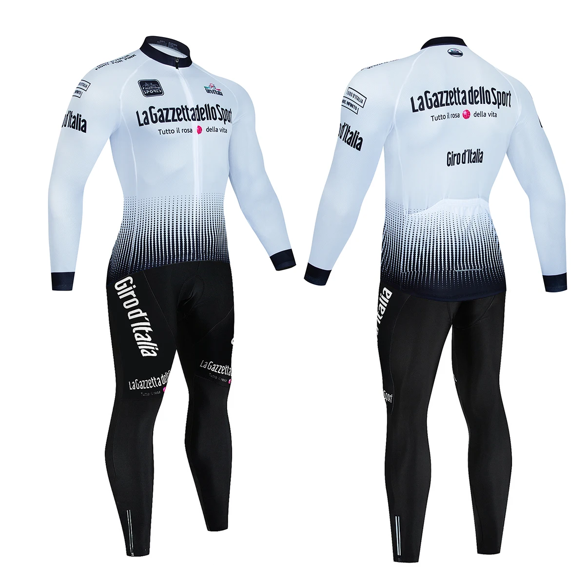 Tour De Italy D'ITALIA Cycling Clothes Men's Blouse Uniform Costume Bike Fleece Jersey Sports Set Pants Man Bicycle Clothing Bib