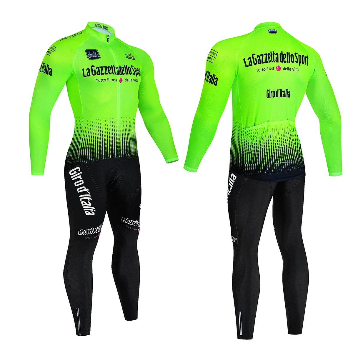 Tour De Italy D'ITALIA Cycling Clothes Men's Blouse Uniform Costume Bike Fleece Jersey Sports Set Pants Man Bicycle Clothing Bib