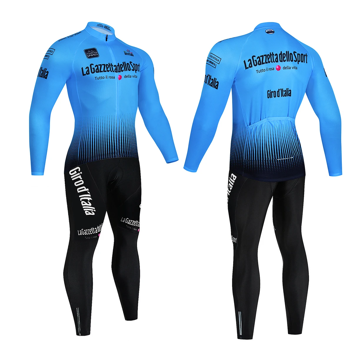 Tour De Italy D'ITALIA Cycling Clothes Men's Blouse Uniform Costume Bike Fleece Jersey Sports Set Pants Man Bicycle Clothing Bib