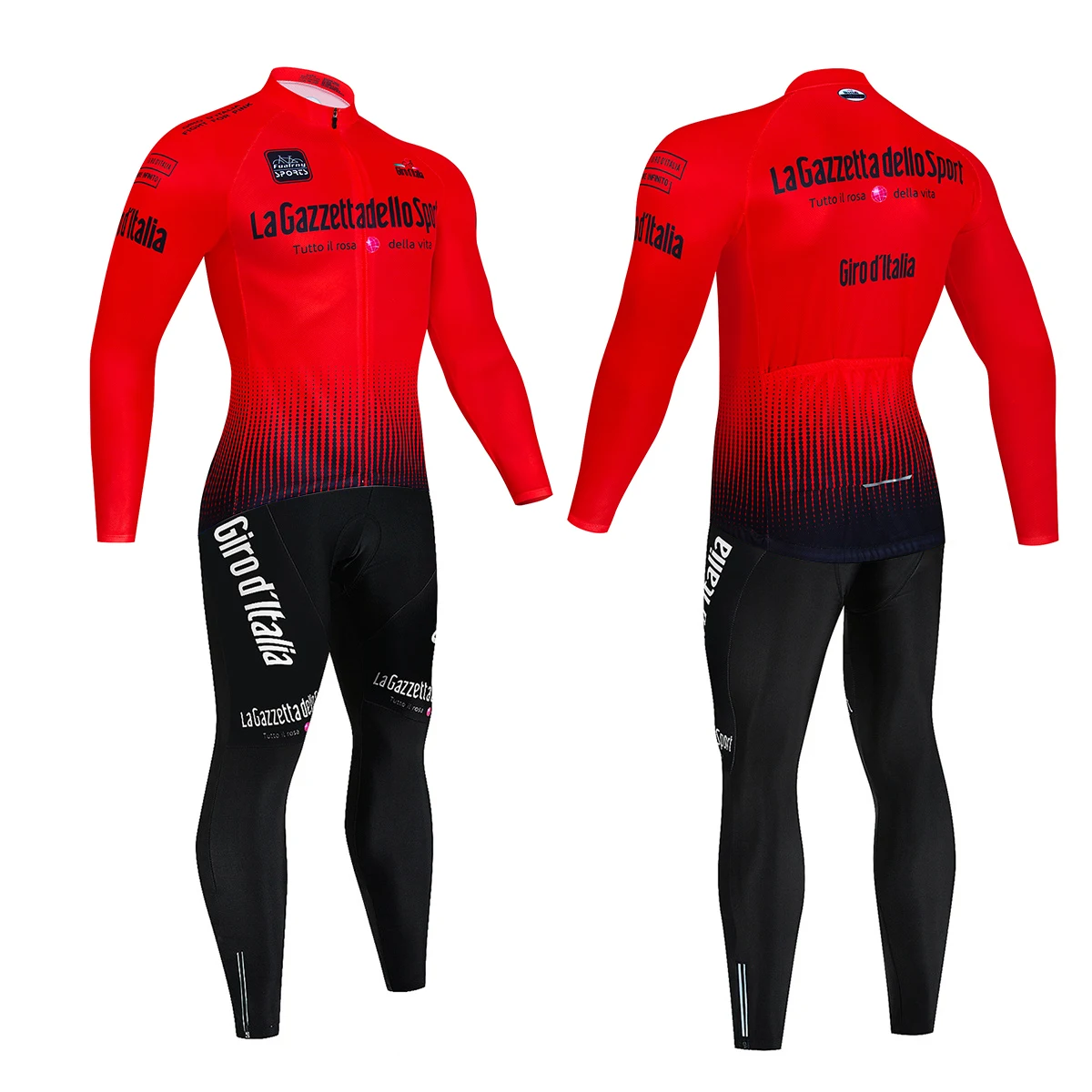 Tour De Italy D'ITALIA Cycling Clothes Men's Blouse Uniform Costume Bike Fleece Jersey Sports Set Pants Man Bicycle Clothing Bib