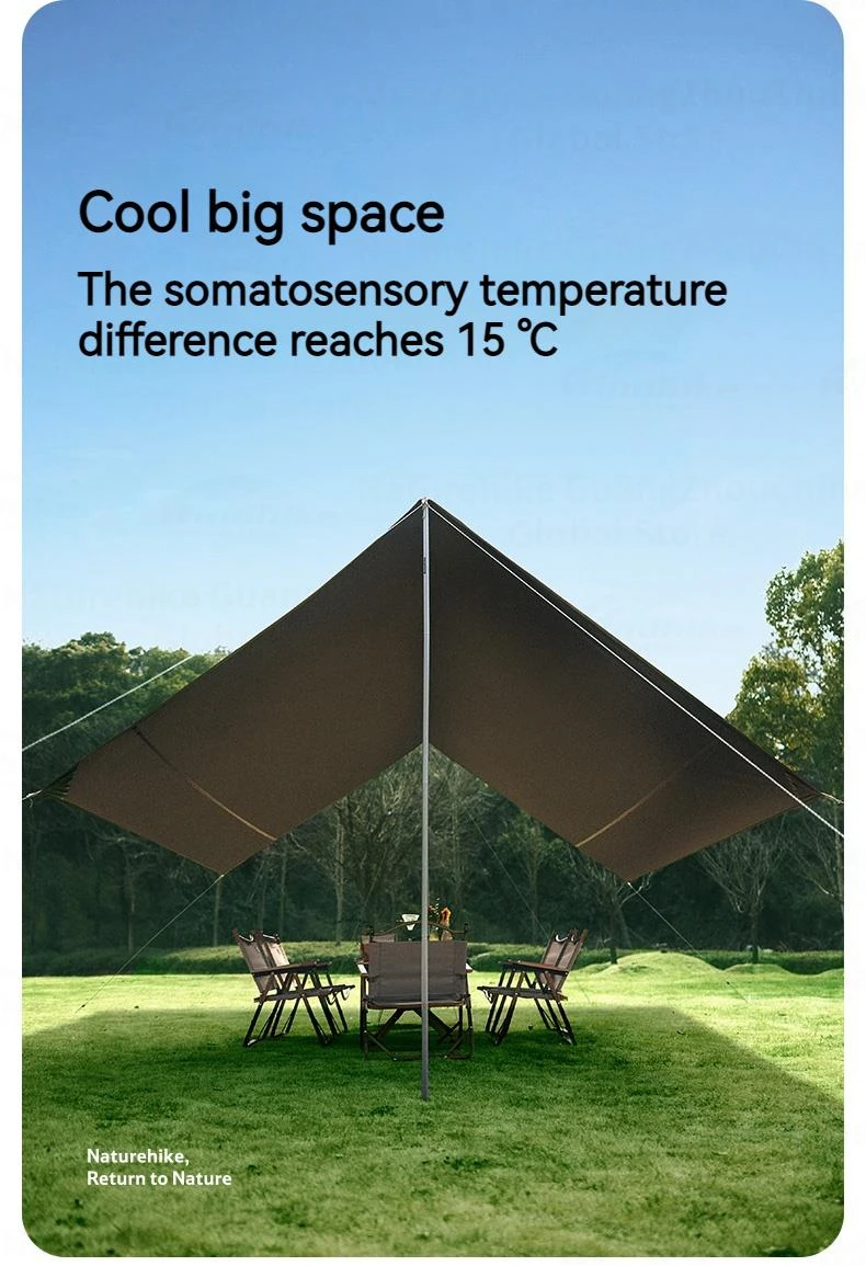 Naturehike Camping Tarp Shelter Portable Black Coating Sun Shelter High Quality Ultralight Canopy Waterproof Ourdoor Picnic