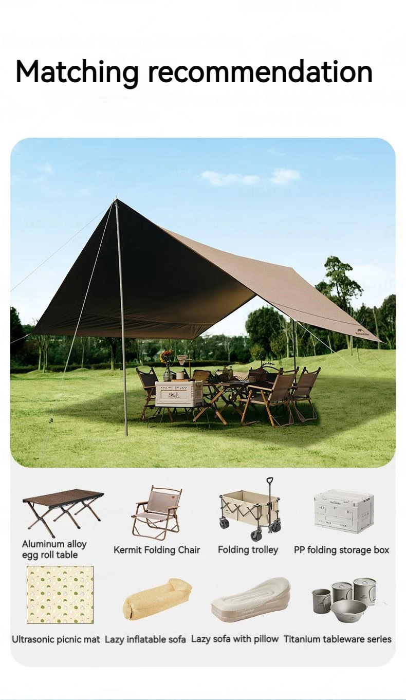 Naturehike Camping Tarp Shelter Portable Black Coating Sun Shelter High Quality Ultralight Canopy Waterproof Ourdoor Picnic