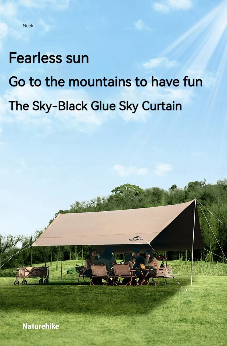 Naturehike Camping Tarp Shelter Portable Black Coating Sun Shelter High Quality Ultralight Canopy Waterproof Ourdoor Picnic