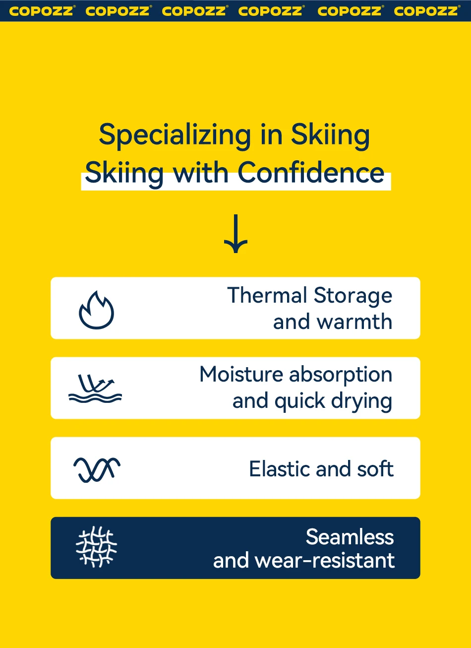 COPOZZ Men Women Ski Thermal Underwear Sets Quick Dry Functional Compression Tracksuit Tight Snowboarding Tops and Pants Adult