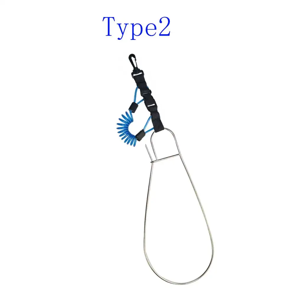 Super Large Fish Stringer Clip Steel Core Lanyard Spearfishing Kayak Fishing Scuba Diving Fish Lock Buckle