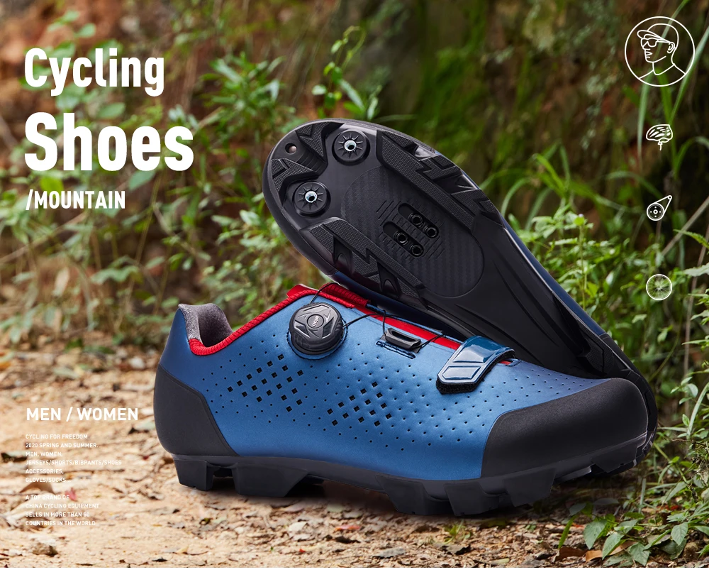 Santic Cycling Shoes MTB Mountain Bike Wear Resistant Breathable Bicycle Nylon Bottom Self-Locking Riding Shoes MN1128