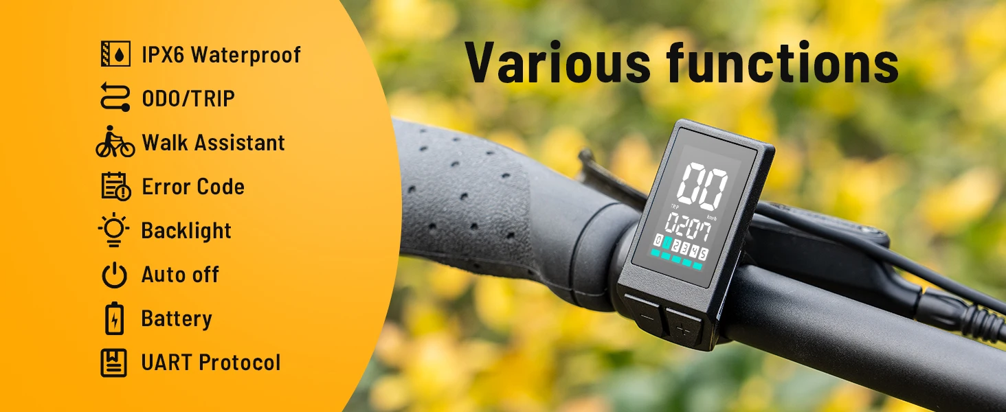 Electric Bike LCD Display BN136 for Bafang Mid Drive Motor BBS01 BBS02B BBSHD Conversion Mid Motor