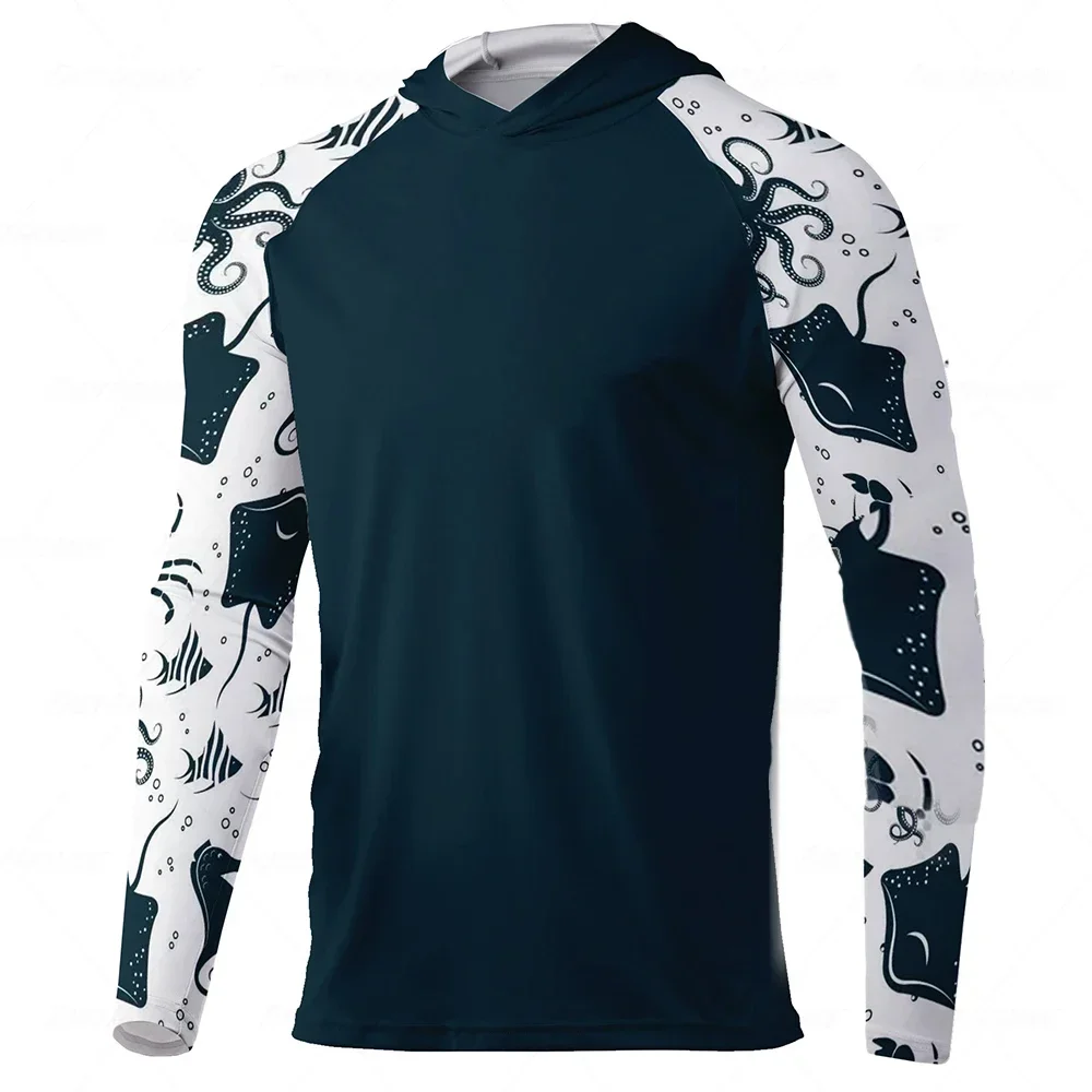 s-5xl Summer Autumn Winter Quick-Drying Long sleeved Breathable Anti-UV Sun Protection Clothes Men's hoodie Fishing Clothing