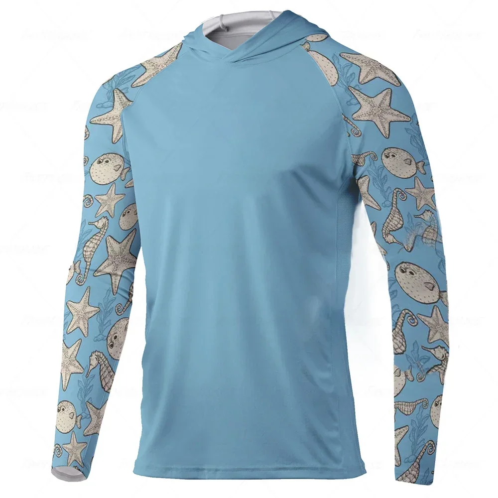 s-5xl Summer Autumn Winter Quick-Drying Long sleeved Breathable Anti-UV Sun Protection Clothes Men's hoodie Fishing Clothing