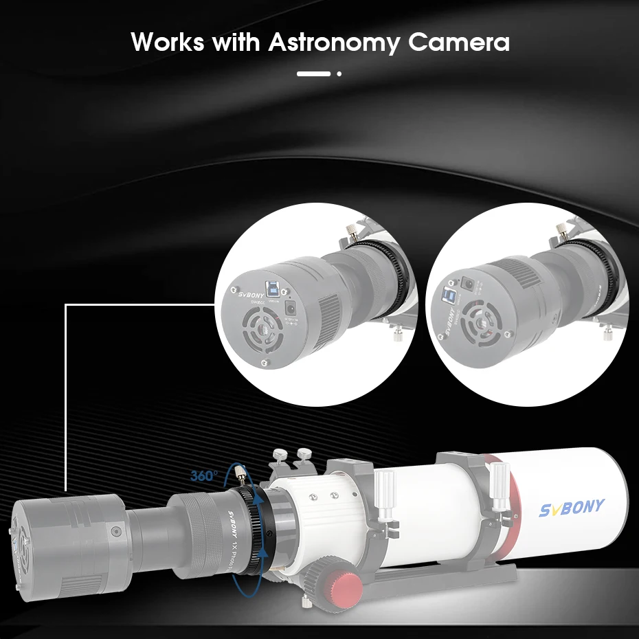 SVBONY SV210 M63 CAA 360° Rotator Camera Angle Adjuster for SV550 80F6 Visual Rotation