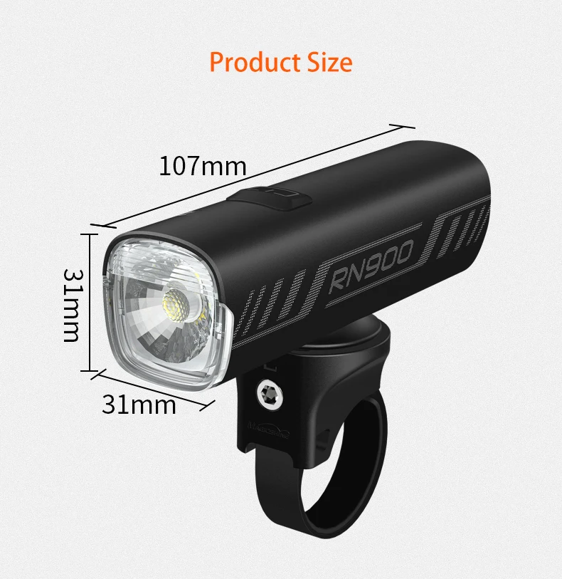 Magicshine Bike Light RN 900, IPX7,4000mAh Battery Type-C Reverse Charging, Powerful Bike Headlight,Taillight set