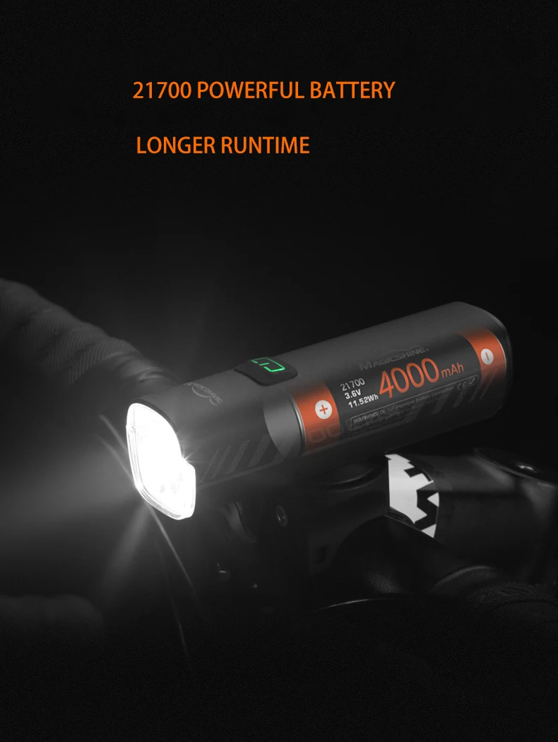 Magicshine Bike Light RN 900, IPX7,4000mAh Battery Type-C Reverse Charging, Powerful Bike Headlight,Taillight set