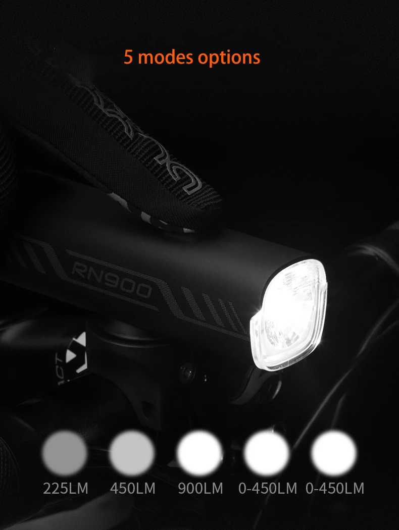 Magicshine Bike Light RN 900, IPX7,4000mAh Battery Type-C Reverse Charging, Powerful Bike Headlight,Taillight set