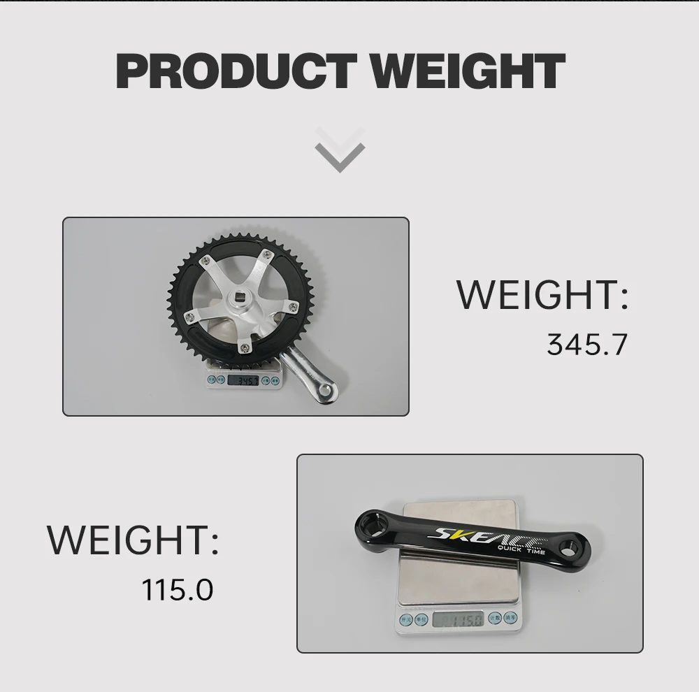 SKEACE 48T Bicycle Crankset Fixed Gear Chain Wheel BCD 144mm Spindle 110mm Racing Bike Crank Single Speed Chainring BMX Part