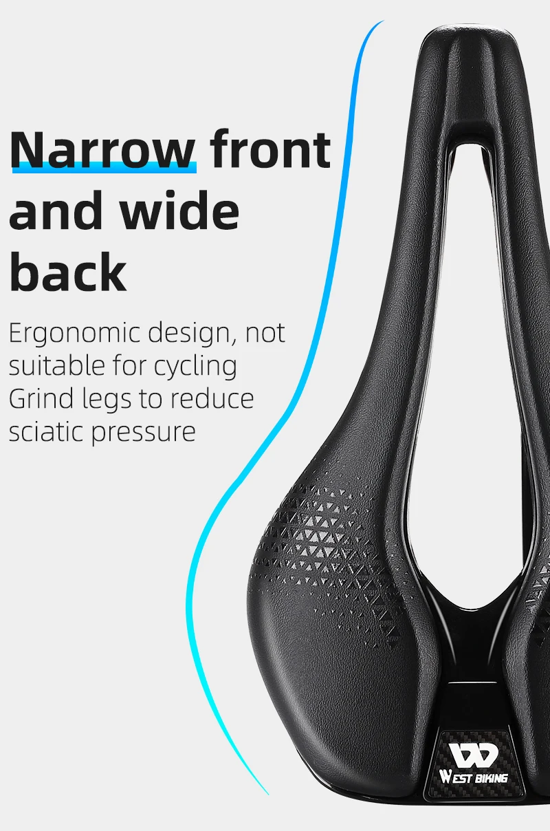 WEST BIKING Lightweight Road Bike Seat Short Nose Racing Bicycle Saddle Hollow Breathable Painless Triathlon Cycling Saddle