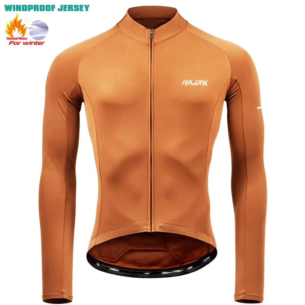 2025 Raudax Winter Cycling Thermal Fleece Clothing Classics Colors Top Cycling Jersey Sport Bike MTB Riding Clothing Warm Jacket