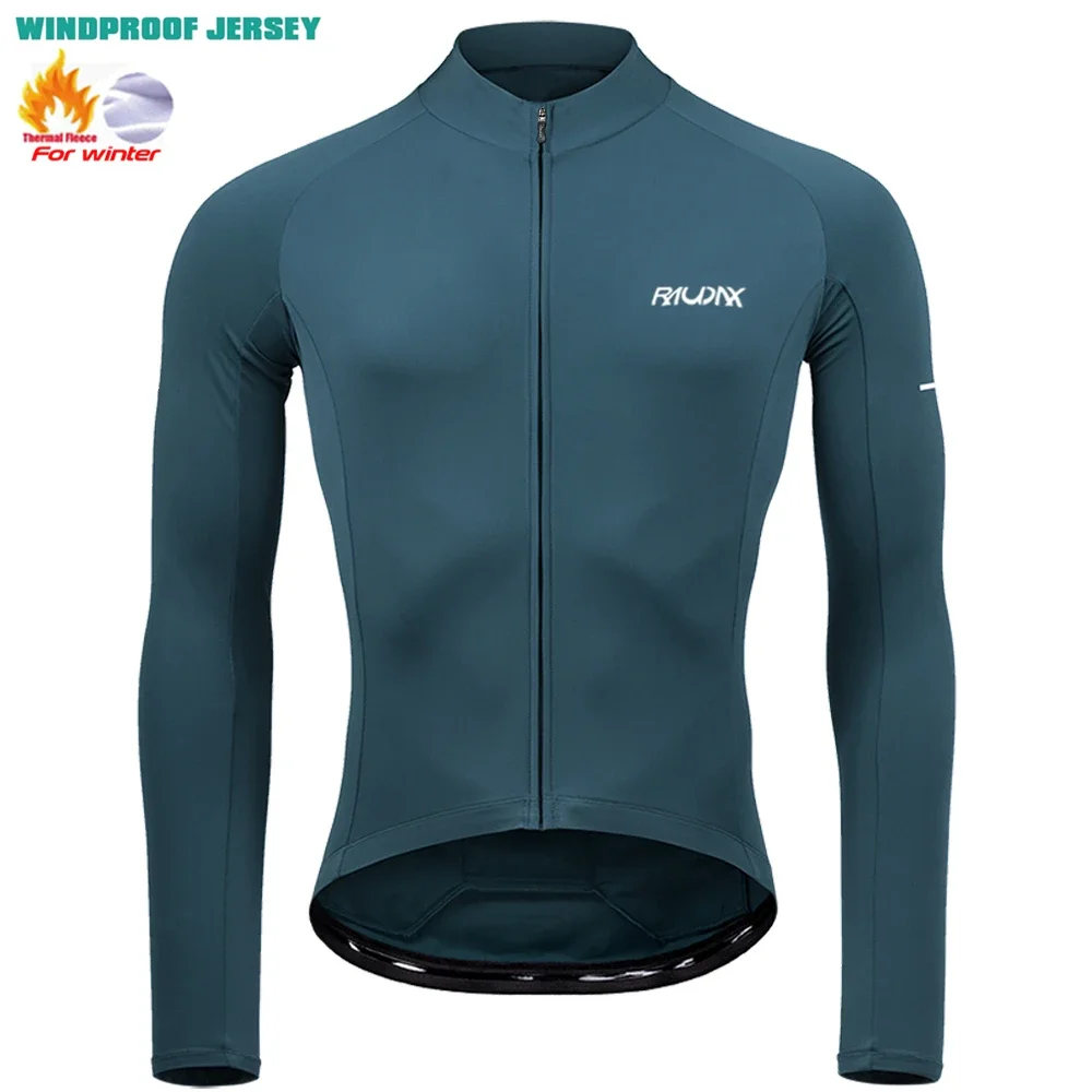 2025 Raudax Winter Cycling Thermal Fleece Clothing Classics Colors Top Cycling Jersey Sport Bike MTB Riding Clothing Warm Jacket