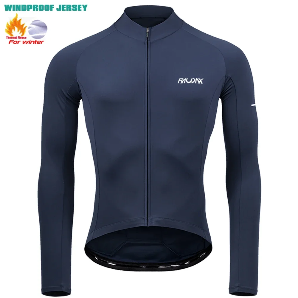 2025 Raudax Winter Cycling Thermal Fleece Clothing Classics Colors Top Cycling Jersey Sport Bike MTB Riding Clothing Warm Jacket