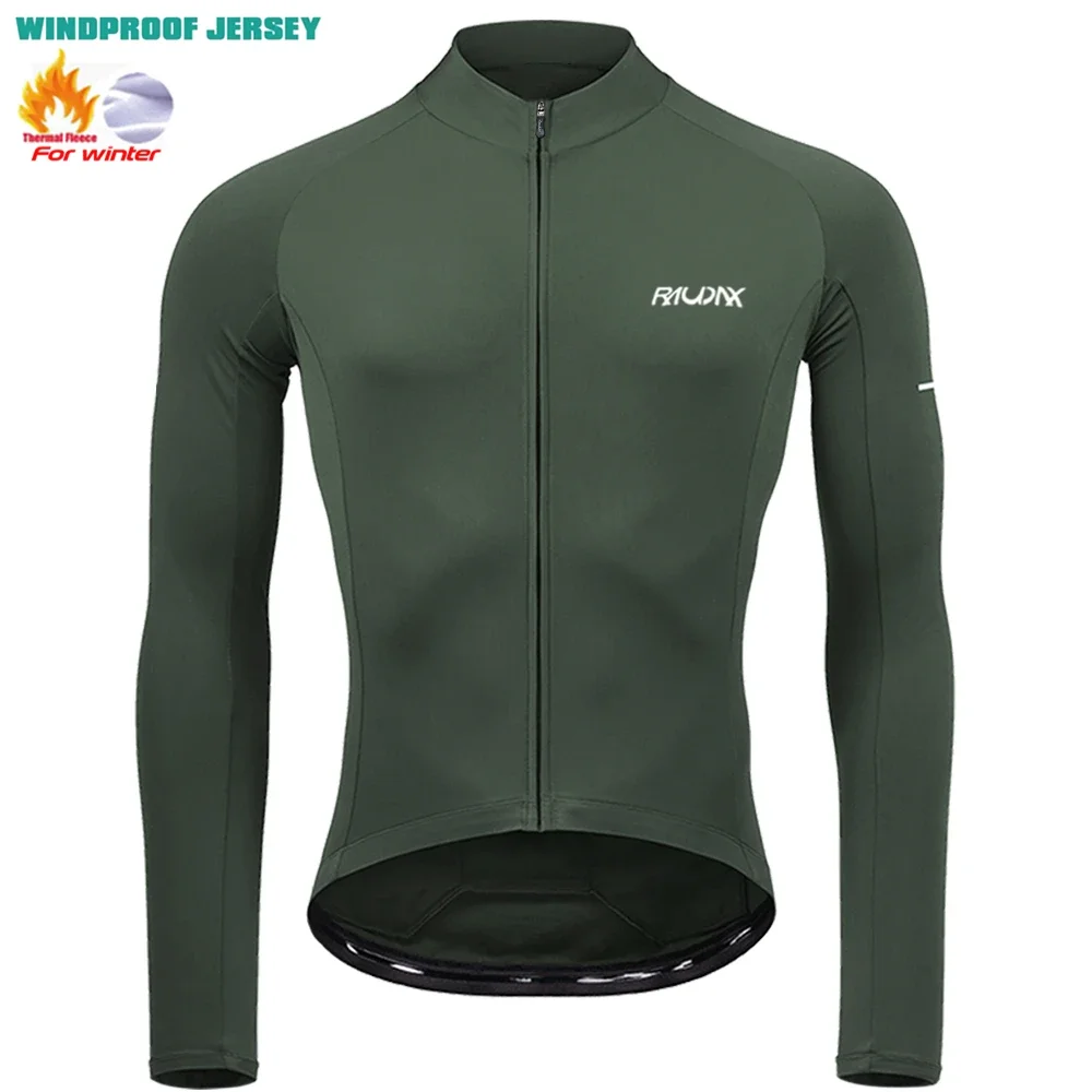 2025 Raudax Winter Cycling Thermal Fleece Clothing Classics Colors Top Cycling Jersey Sport Bike MTB Riding Clothing Warm Jacket