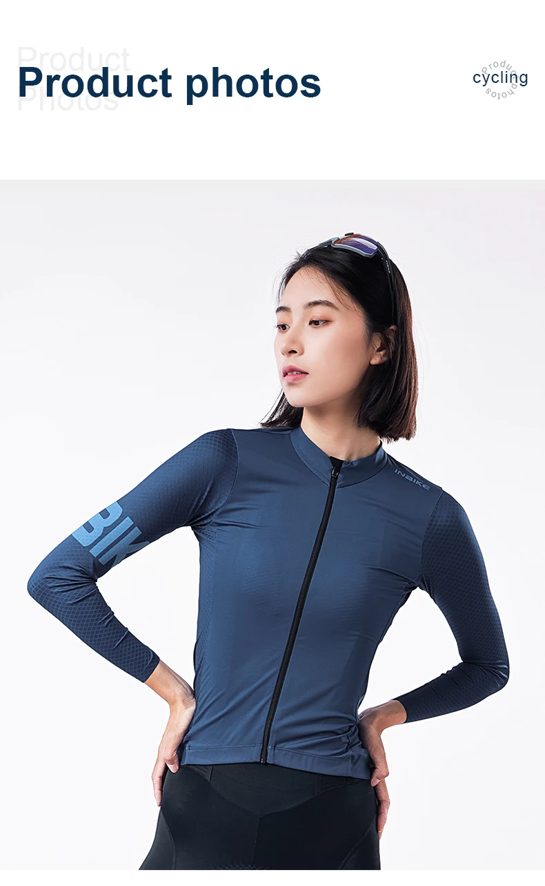 INBIKE New Pro Long Sleeve Cycling Jersey For Road Bicycles Lightweight Breathable Fabric Pockets Full Zipper Design For Women
