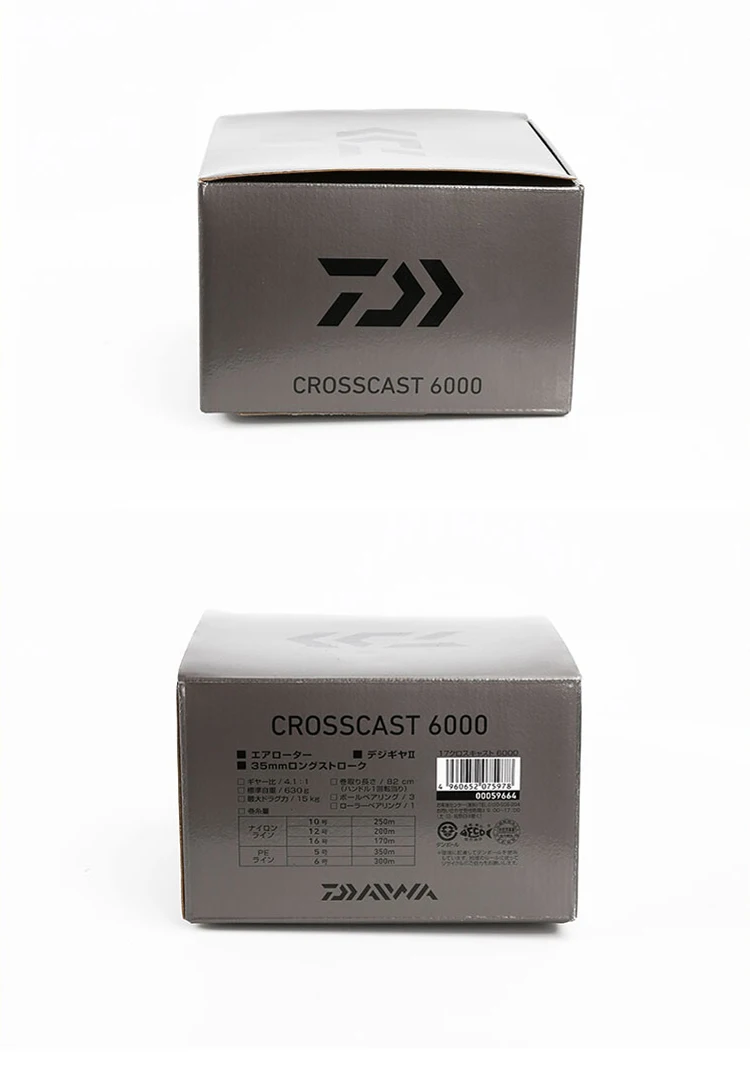 DAIWA CROSSCAST Fishing Reel Long Cast  Spinning Saltwater 4000 4500 5000 5500 6000 Distant Wheel Gear Ratio 4.1:1 Max Drag 15kg