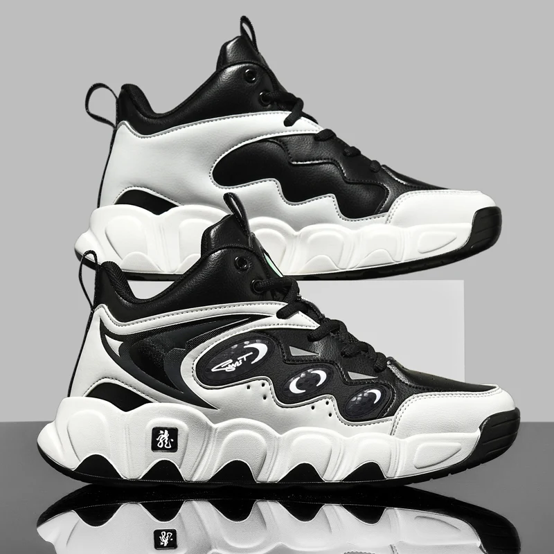 Plus Big Size 50 51 52 53 54 Mens Basketball Shoes Leather Sneakers Ankle Sports Shoes Anti-skid Winter Plush Super Warm New